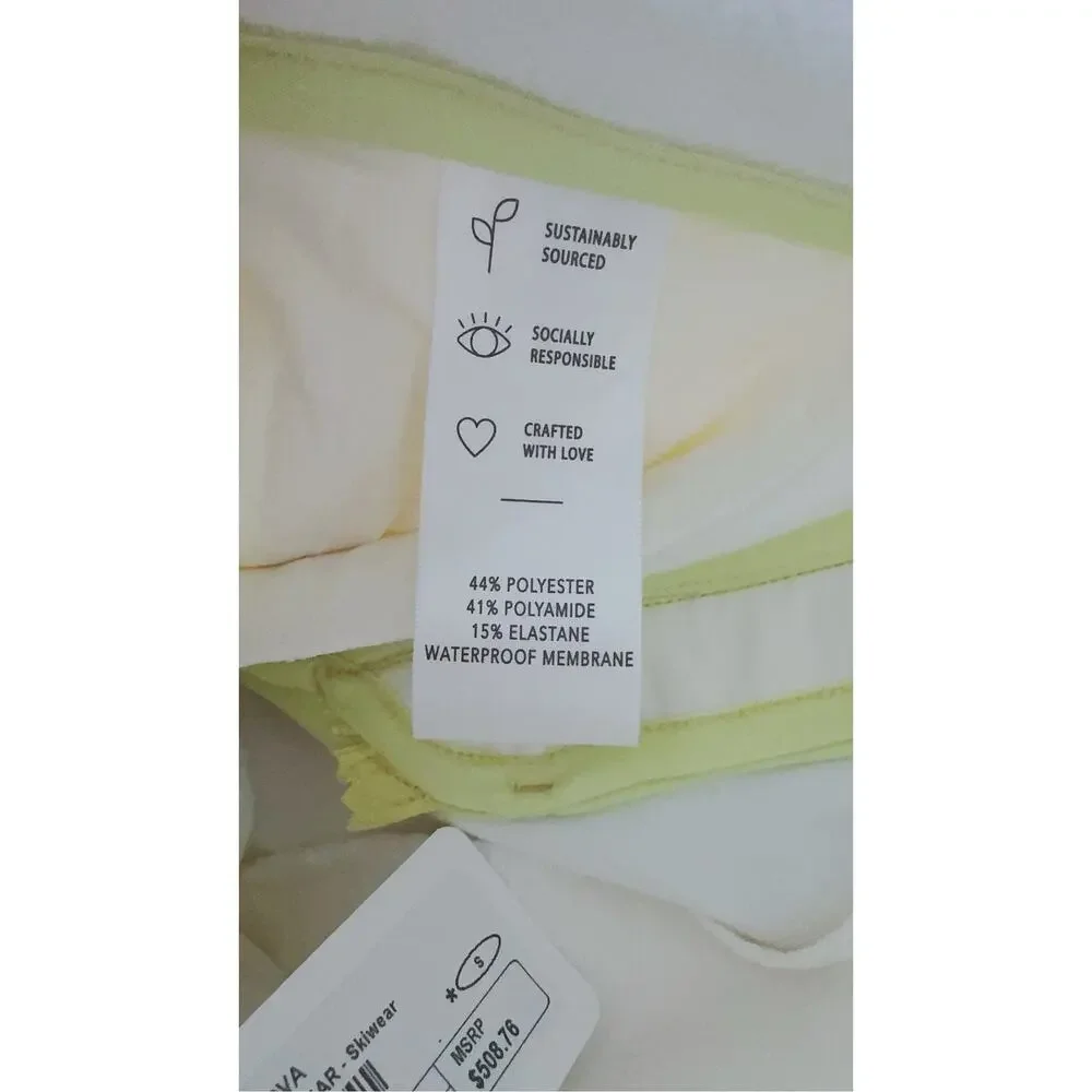 Cordova Bormio Ski Pants Women’s S Neon Yellow Waterproof Stretch NWT